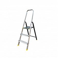Лестница-стремянка Алюмет AMS7803 (40*20, усиленная, 3-х ступ., алюминий/сталь)
