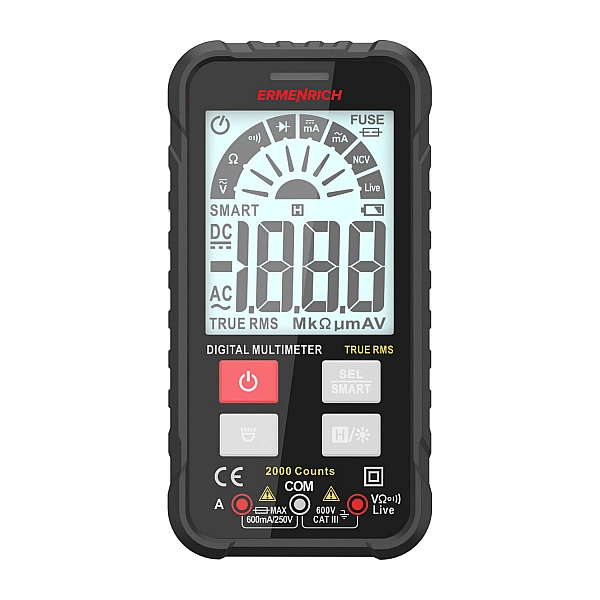 ERMENRICH 82982 Цифровой мультиметр Ermenrich Zing TC16 (вольтметр, амперметр, омметр, Hold, NCV, Smart, Live)