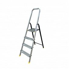Лестница-стремянка Алюмет AMS7804 (40*20, усиленная, 4-х ступ., алюминий/сталь)
