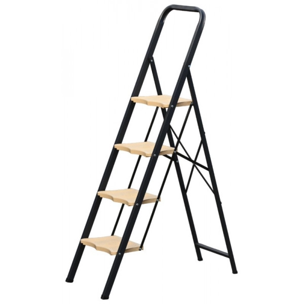 АЛЮМЕТ MK804P Лестница-стремянка Алюмет MK804P (4-х ступ., сталь, широкая пластиковая ступень)