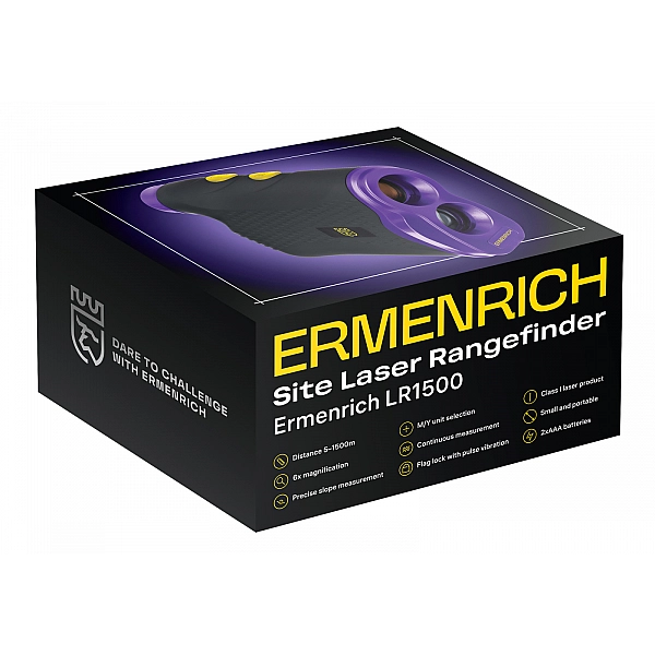 ERMENRICH 84085 Лазерный строительный дальномер Ermenrich LR1500 (5-1500м, 6 крат, 25мм, метры/ярды, фиолетовый)