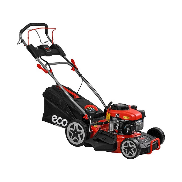 Газонокосилка бензиновая ECO LG-645 E самоходная (4 л.с., шир. 46 см, самоходная, электростарт, мульчир., стальн. корпус, травосборник 60 л)