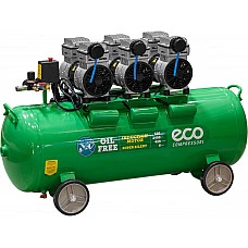 Компрессор ECO AE-100-OF1 безмасляный (420 л/мин, 8 атм, коаксиальный, безмасляный, ресив. 100 л, 230 В, 2,4 кВт)