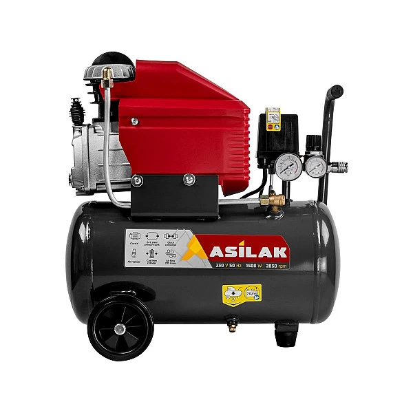 Компрессор ASILAK SLA-324 коаксиальный (235 л/мин, 8 атм, коаксиальный, масляный, ресив. 25 л, 230 В, 1,5 кВт)