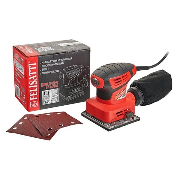 Felisatti ПШМ-104/240 Felisatti Машина ручная электрическая плоскошлифовальная, 240 Вт., 104*110 мм., 12000 об/мин.