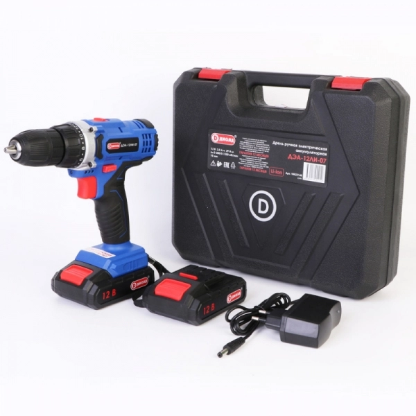ДИОЛД ДЭА-12ЛИ-07 Дрель ручная электрическая аккумуляторная,12В., 0-350/0-1350об/мин.,29Нм.,Li-ion,12В.