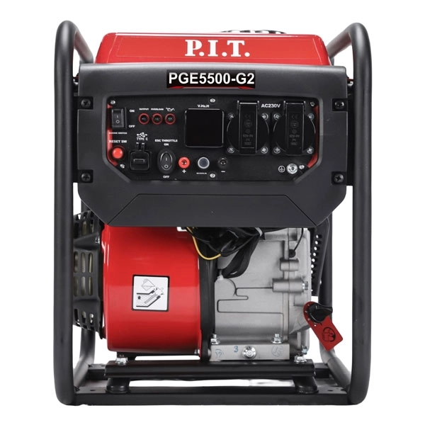 PIT PGE5500-G2 Генератор бензиновый инверторный P.I.T. PGE5500-G2 (5,5/5,0 кВт, 236см³, 4 такт, 2х220В, 12В, 23А)