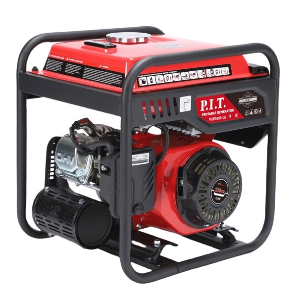 PIT PGE5500-G2 Генератор бензиновый инверторный P.I.T. PGE5500-G2 (5,5/5,0 кВт, 236см³, 4 такт, 2х220В, 12В, 23А)