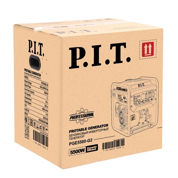 PIT PGE5500-G2 Генератор бензиновый инверторный P.I.T. PGE5500-G2 (5,5/5,0 кВт, 236см³, 4 такт, 2х220В, 12В, 23А)