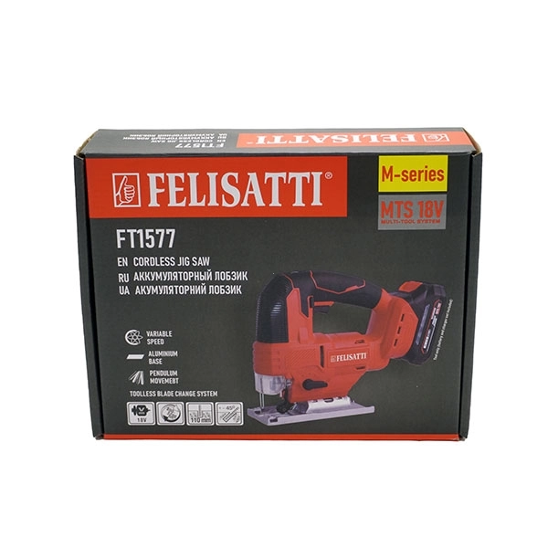 Felisatti FT1577 Аккумуляторный лобзик (картон, без аккум), М-серия.