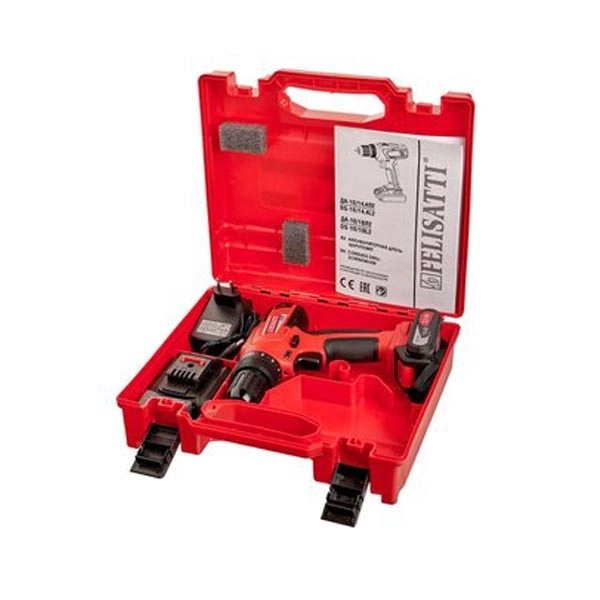 Felisatti ДА-10/14,4Л2 Felisatti Машина ручная электрическая сверлильная аккумуляторная,14,4В., 2АКБ Li-ion,2,0A*h, 2-х ск,.0-400/0-1400 об/мин., 32Нм., сверлен 10-25мм