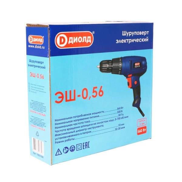 ДИОЛД ЭШ-0,56 Электрический шуруповерт,560Вт,0-750 об/мин