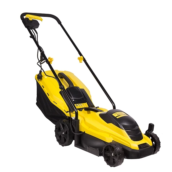 CHAMPION EM3313 Электрическая газонокосилка, 220 В, 50 Гц, 1300 Вт, 330мм, 25-65мм, пласт.+ткань, 35л