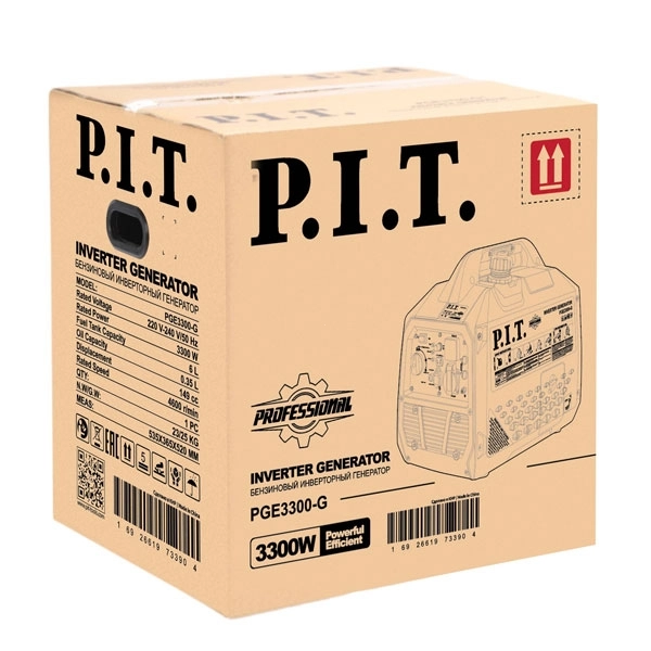 PIT PGE3300-G Генератор бензиновый инверторный P.I.T. PGE3300-G (3,3/3,0 кВт, 149см³, 4 такт, 1х220В, 12В, 13А)