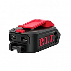 PIT расходник PAD20H-3A Адаптер для зарядки моб. устройств, 20В, аккум.OnePower, порты USB/Type-C, фонарик PIT расходник PAD20H-3A Адаптер для зарядки моб. устройств, 20В, аккум.OnePower, порты USB/Type-C, фонарик