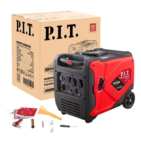 PIT PGE4500-G Генератор бензиновый инверторный P.I.T. PGE4500-G (4,5/4,2 кВт, 236см³, 4 такт, 2х220В, 12В, 18,3А)
