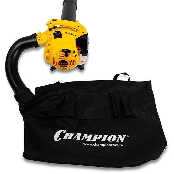 CHAMPION GBV327S Воздуходувка-измельчитель бензиновая, 0,7 кВт., 26 см.куб., 720 м.куб./ч.,60 м/с,мешок 50л.