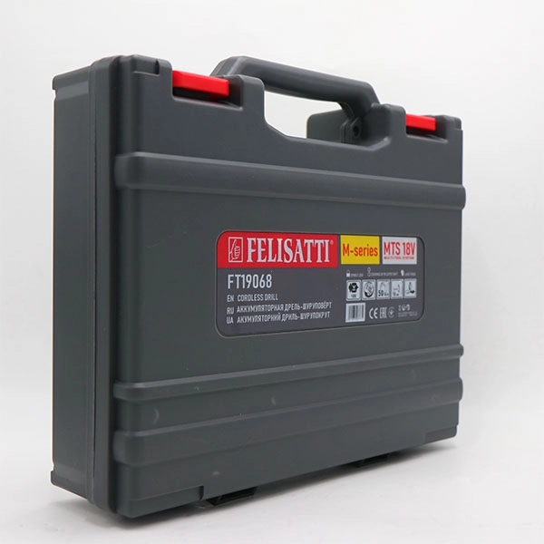 Felisatti FT19068(19068) Аккумуляторная дрель-шуруповерт, 18 В, 50 Нм, 0-500/0-1500 об/мин, 2 аккум 2,0 Ач, М-серия