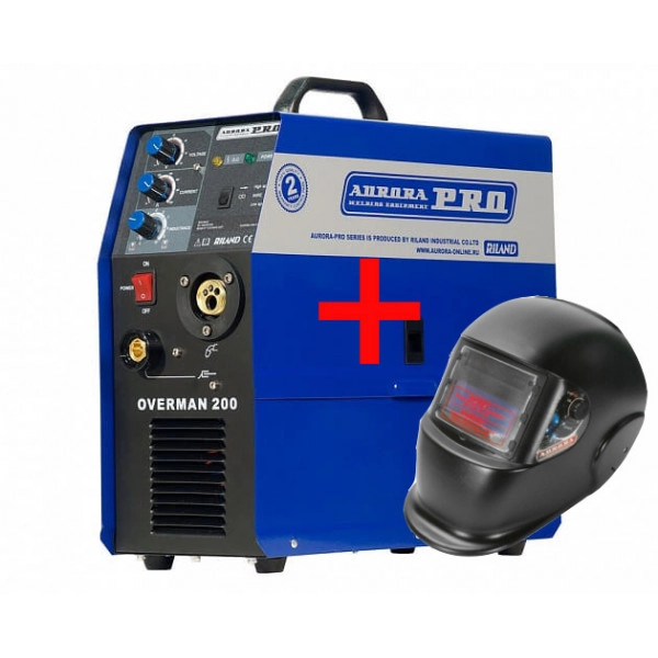 Сварочный полуавтомат Aurora OVERMAN 200 + Маска сварщика "Хамелеон" A777c(9-13DIN) АВТОмастер/Aurora