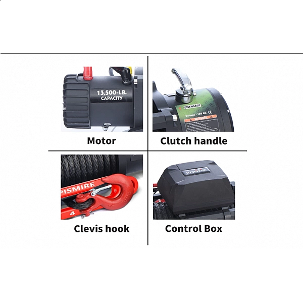 Лебёдка RUGCEL 6100 кг. с синтетическим тросом