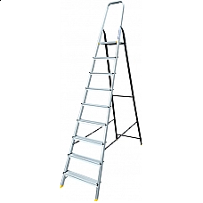 Лестница-стремянка Алюмет AMS7809 (40*20, усиленная, 9-и ступ., алюминий/сталь)