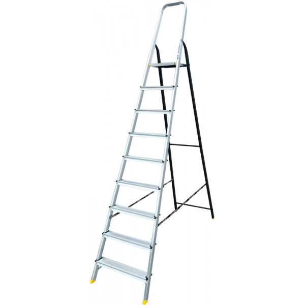 АЛЮМЕТ АМS7809 Лестница-стремянка Алюмет AMS7809 (40*20, усиленная, 9-и ступ., алюминий/сталь)